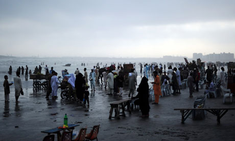 A beach in Karachi. The brain-eating amoeba is often caught through swimming in infected water