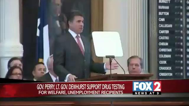 Gov. Perry, Lt. Gov. Dewhurst Support Drug Testing for Welfare, Unemployment Recipients