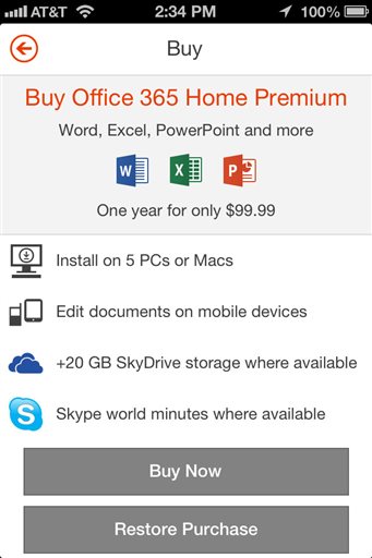 Microsoft-Office on the iPhone