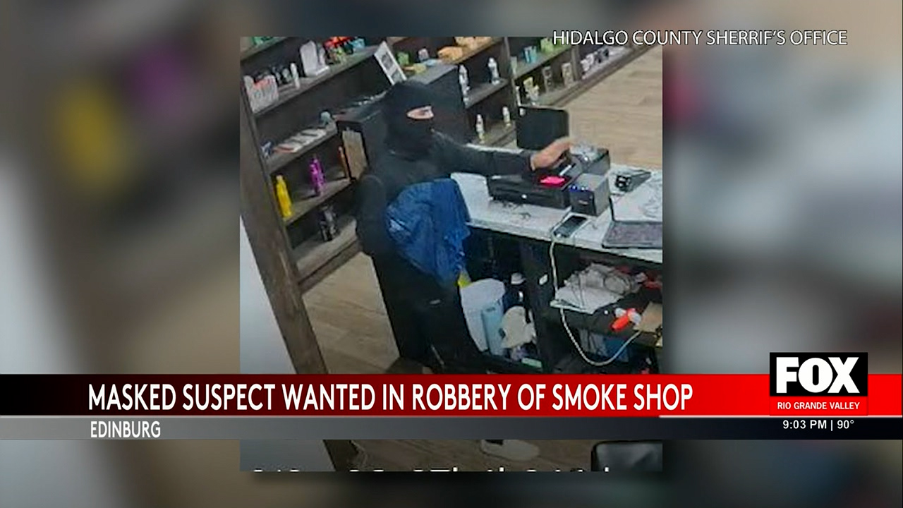 Robbery Alert: Masked Suspect in Edinburg’s Smoke Shop Heist Sparks Manhunt