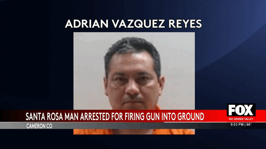 Santa Rosa Man Arrested for Public Gunfire Incident - santa rosa, adrian vazquez reyes, firearm discharge, cameron county jail, public safety Santa Rosa Man Arrested for Public Gunfire Incident