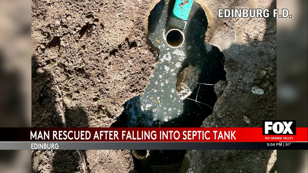 Rescue in Edinburg: Man Saved from Septic Tank Disaster