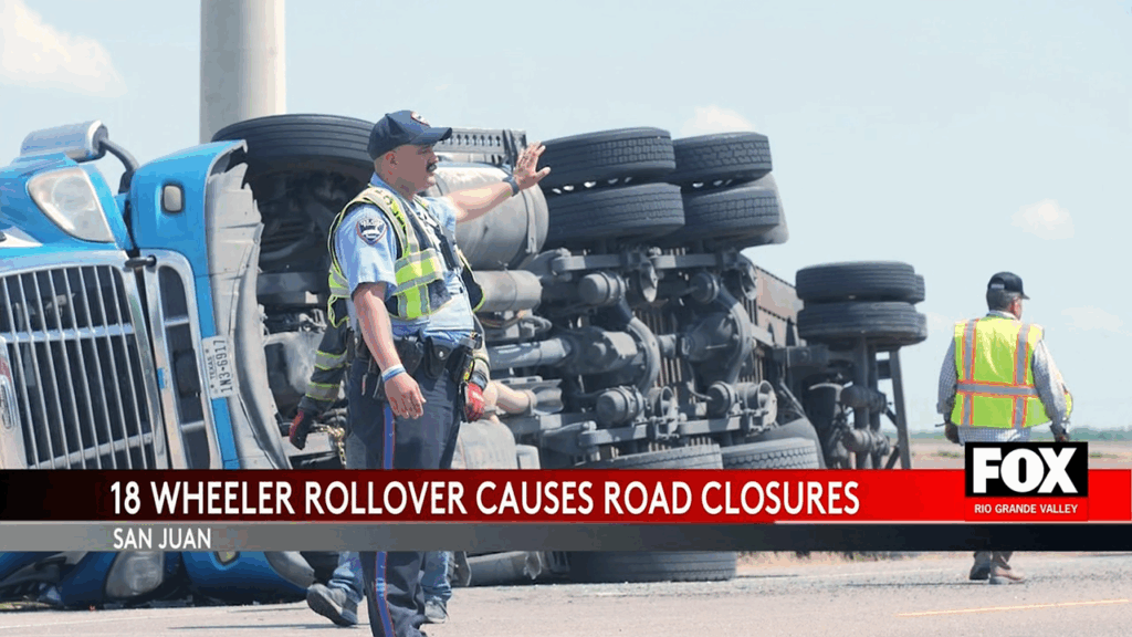 18-Wheeler Rollover in San Juan Causes Traffic Disruptions