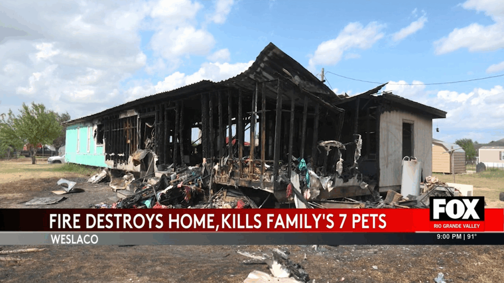 Weslaco Fire Devastates Family Home and Claims Lives of Beloved Pets
