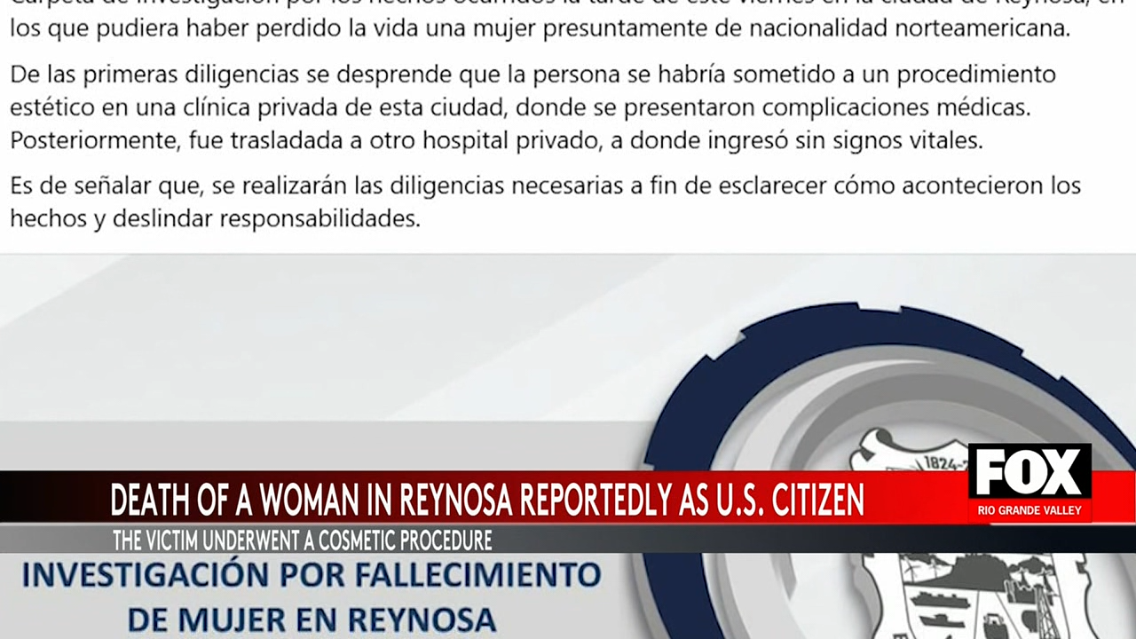 Reynosa Investigation Launched Following US Citizen’s Death After Cosmetic Procedure