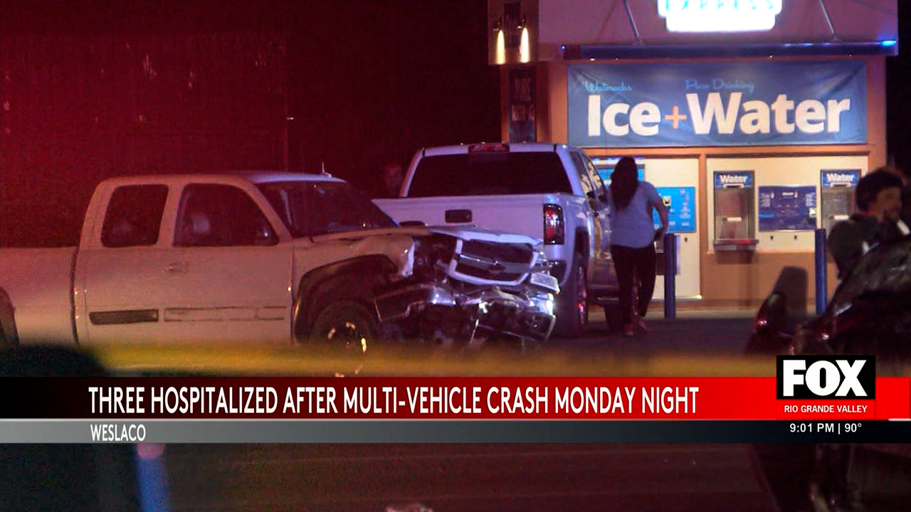 Three Hospitalized After Multi-Vehicle Crash in Weslaco