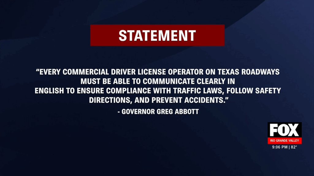 Texas Governor Greg Abbott Pushes for Stricter English Language Rules for Truck Drivers