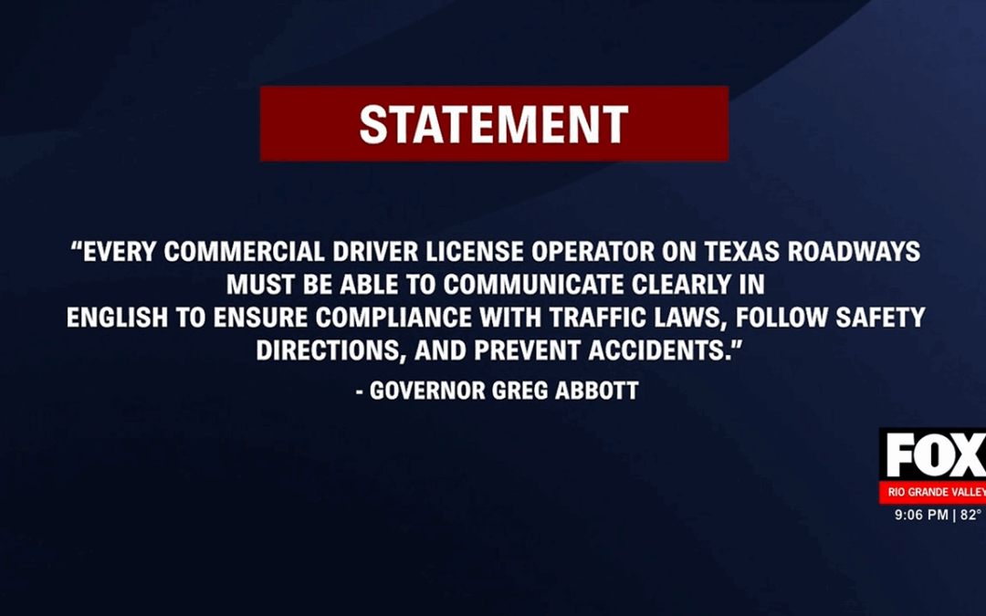 Texas Governor Greg Abbott Pushes for Stricter English Language Rules for Truck Drivers