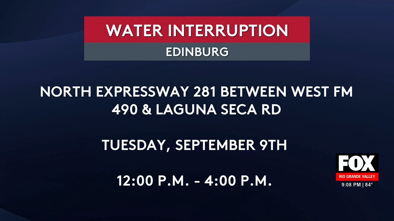 Edinburg Water Service Interruption Scheduled for September 9