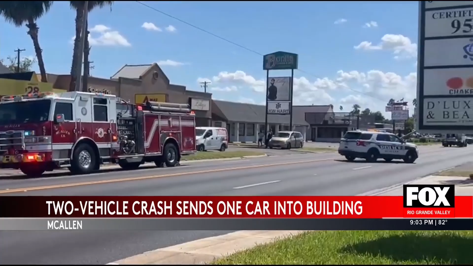 Traffic Accident in McAllen Leads to Building Collision