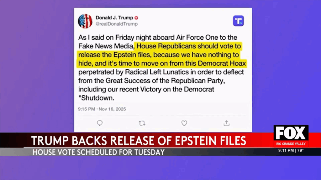 Shocking Reversal: Donald Trump Urges House Republicans to Release Epstein Files