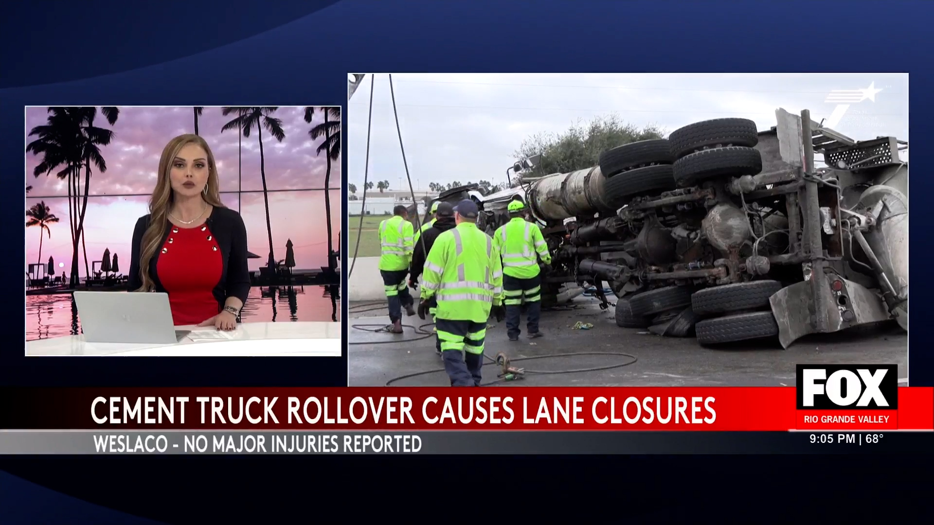 Weslaco Cement Truck Crash: Rollover Accident Sparks Fire and Diesel Spill