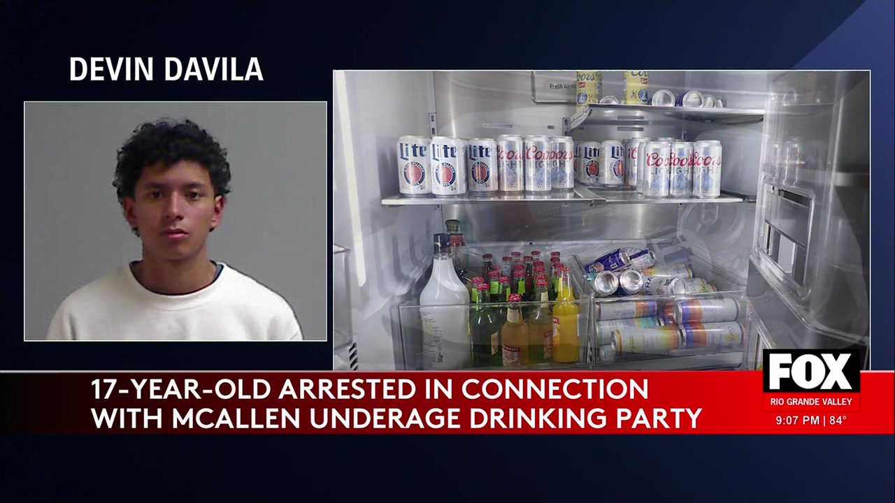 McAllen Teen Arrested For Underage Drinking And Alcohol Furnishing After Party