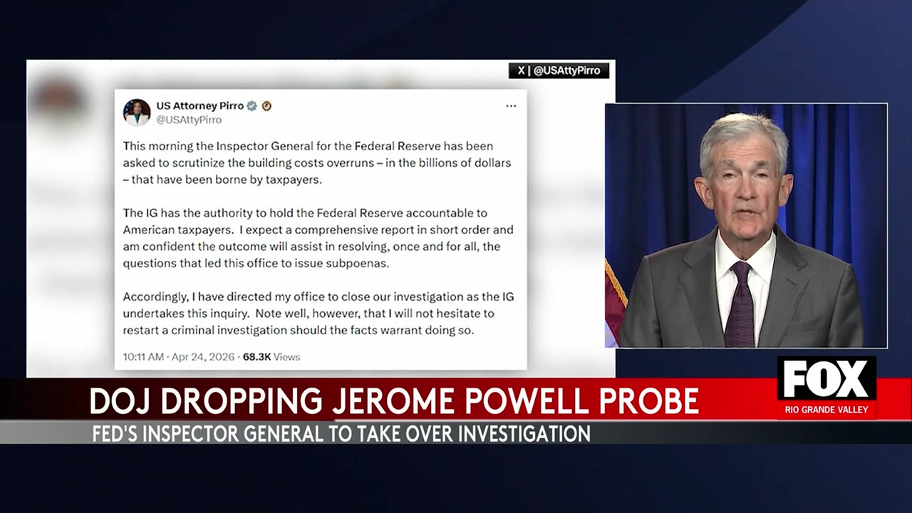 Jerome Powell: Justice Department Ends Powell Investigation, Clearing Way For New Fed Leadership