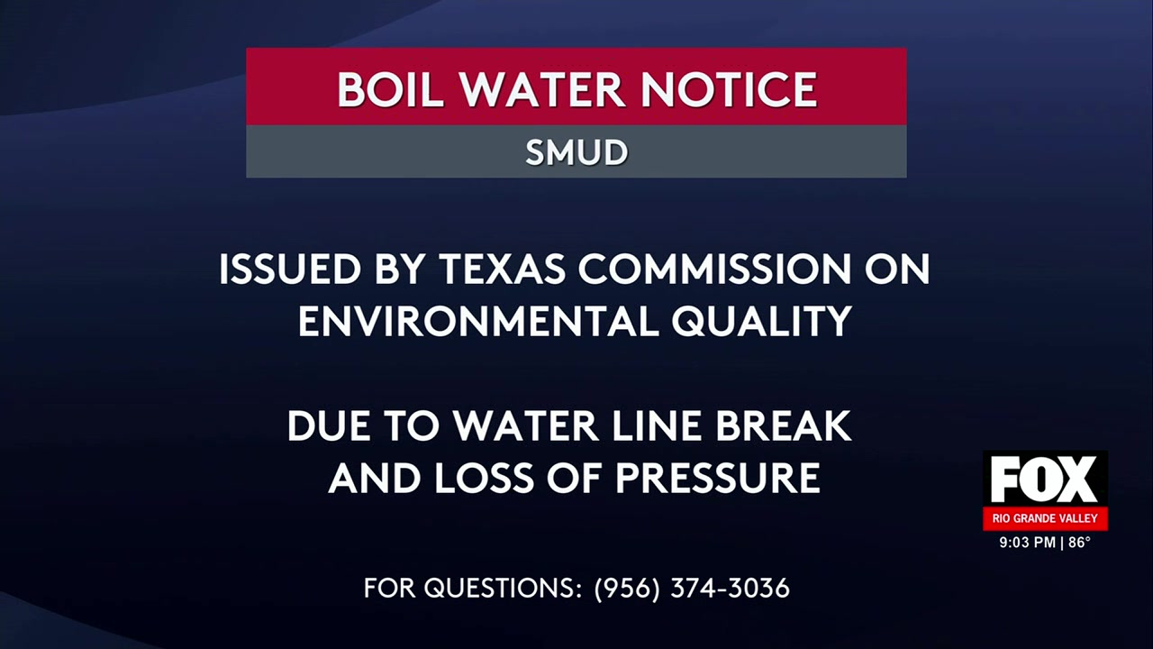 Boil Water Advisory Issued For Sebastian After Waterline Break | FOX RGV