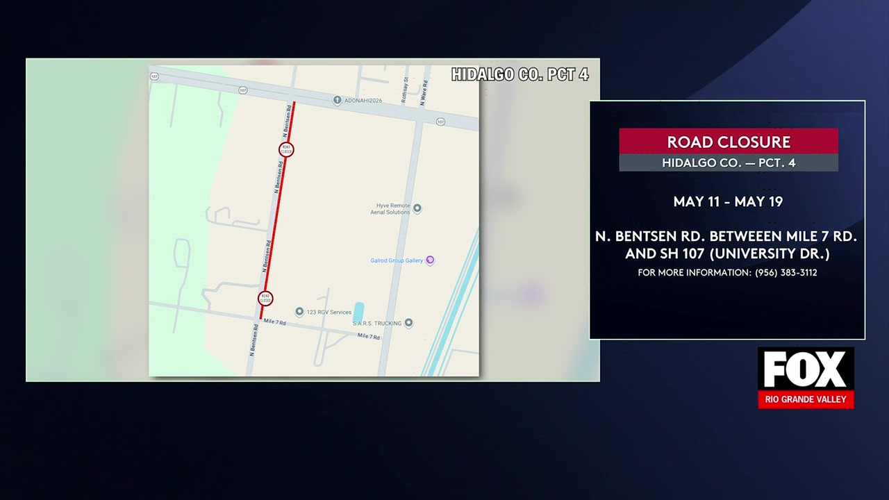 Hidalgo County Announces Road Closure For Drainage Project