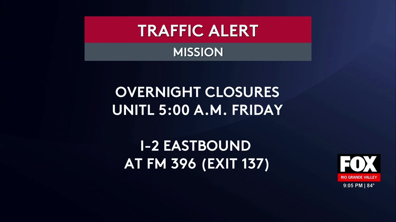 Mission Traffic Alert: Traffic Alert: Overnight Lane Closures On Expressway 83 In Mission