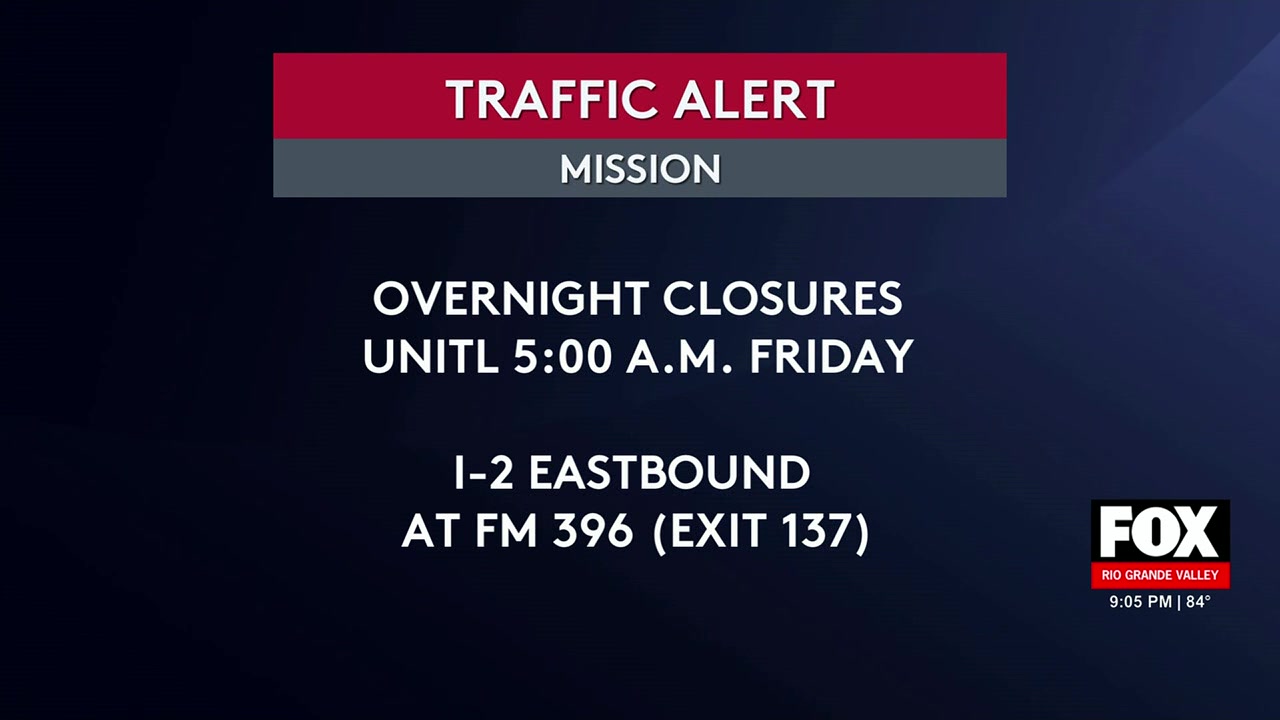 Mission Traffic Alert: Overnight Sign Work To Cause Expressway Closures