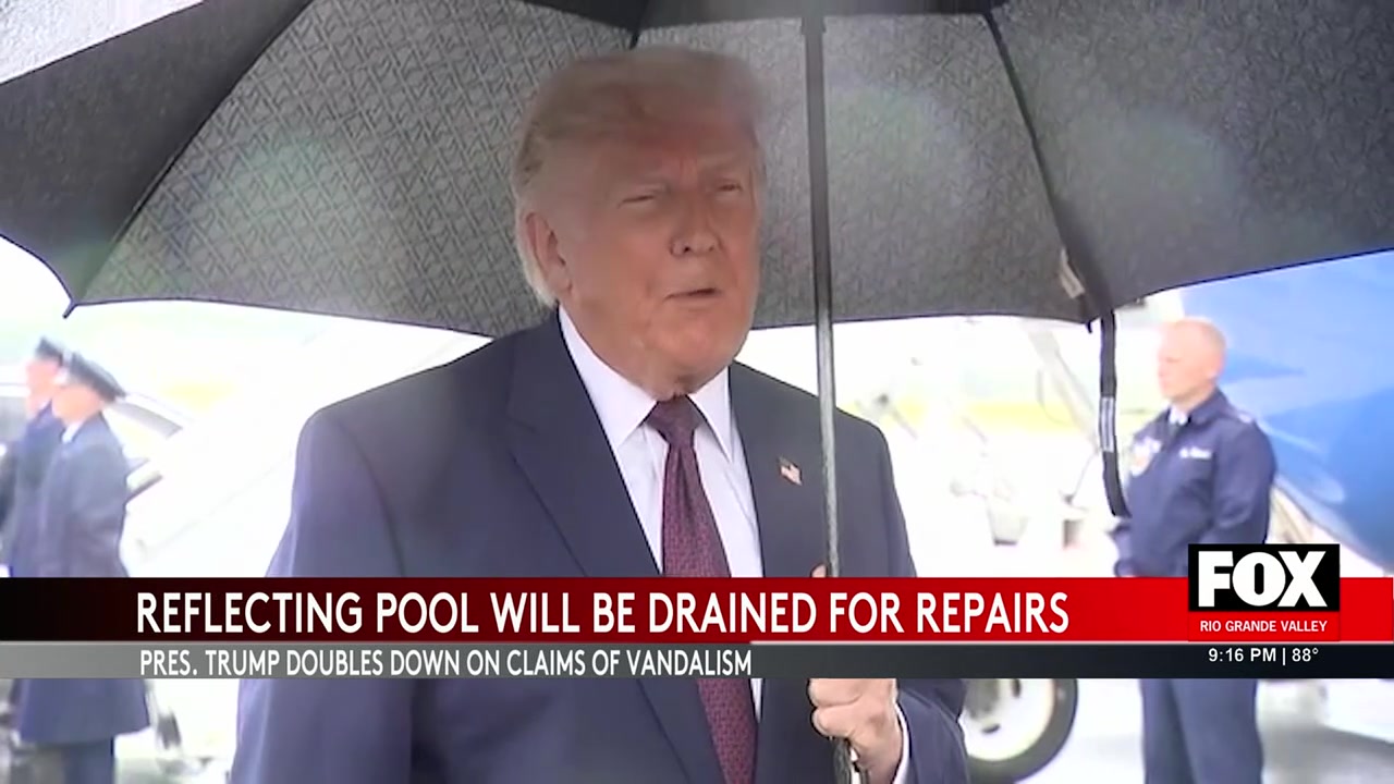 Lincoln Memorial Reflecting Pool Repairs Planned After Vandalism, Trump Claims