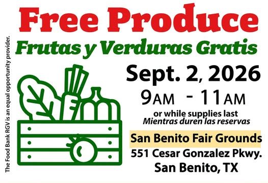 Free Fruits and Vegetables to Be Distributed in San Benito