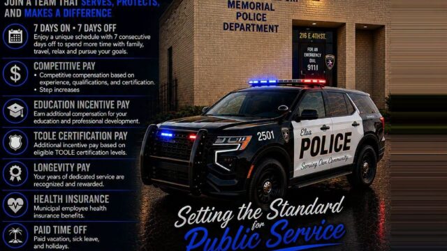 Elsa Police Department Hiring TCOLE-Licensed Officers
